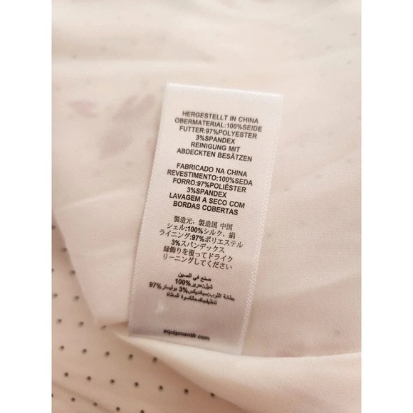 EQUIPMENT Allaire Printed Long-sleeve Silk Wrap Dress Size 2 White Multi - Picture 10 of 16